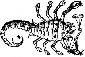 Scorpio. Guido Bonatti, 'De Astronomia Libri X'. Basel. Nicolaus Pruknerus. (1550) 